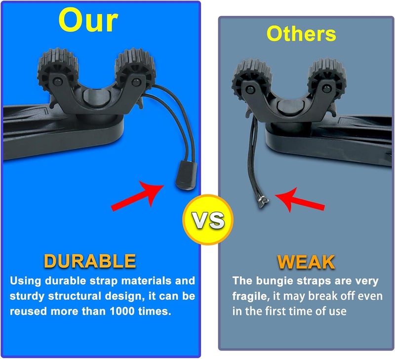 Huntury DoubleHeader Kayak Track Paddle Holder, Save Kayak Track Space, Kayak Paddle Clip, Kayak Track Mount Accessories, Kayak Oar/Fishing Net/Gaff Holder for Fishing, Kayak Fishing Accessories - Image 5